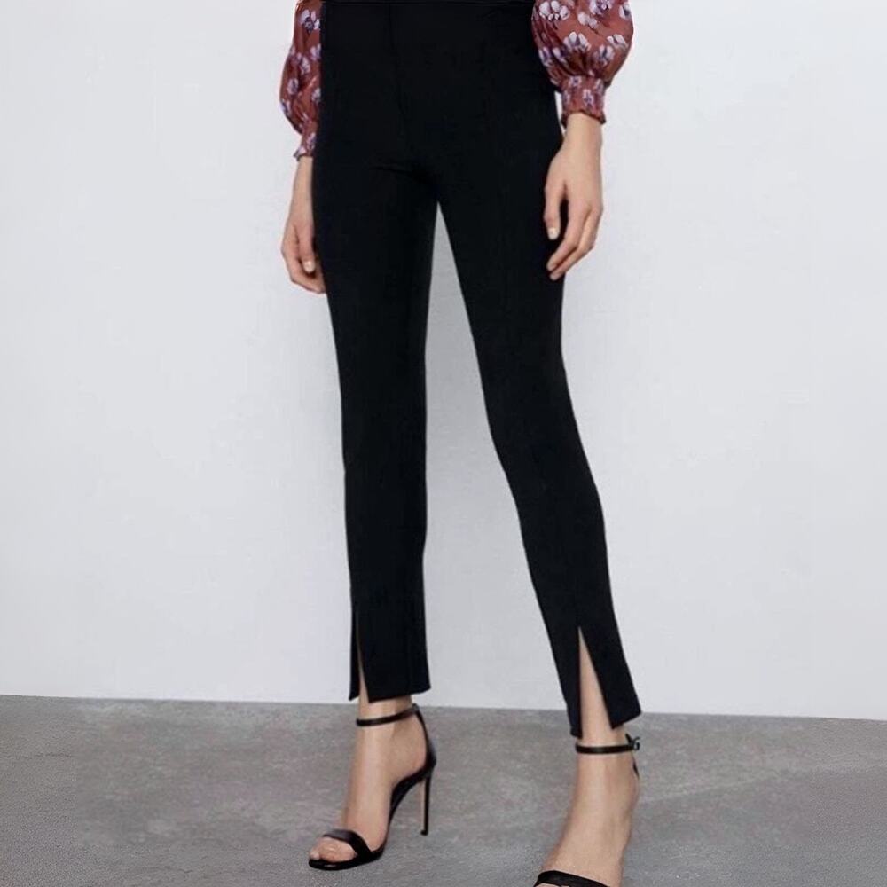 Zara Slim Front Slit Pants